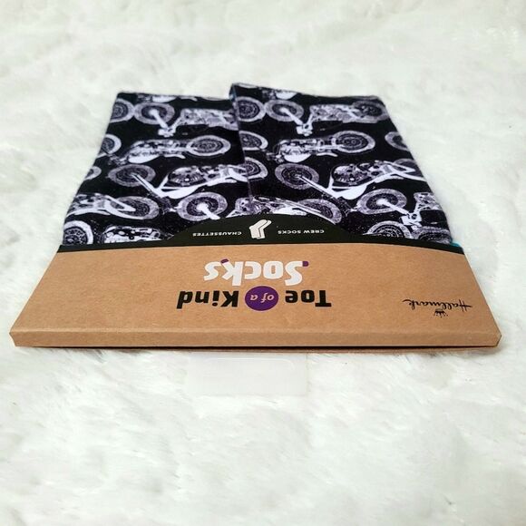 Hallmark Toe of a Kind Crew Socks  Motorcycle Biker Pattern OSFM New - Picture 3 of 9